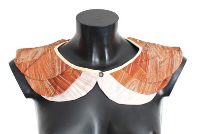 Pink Brown Viscose Neck Shoulder Infinity Scarf