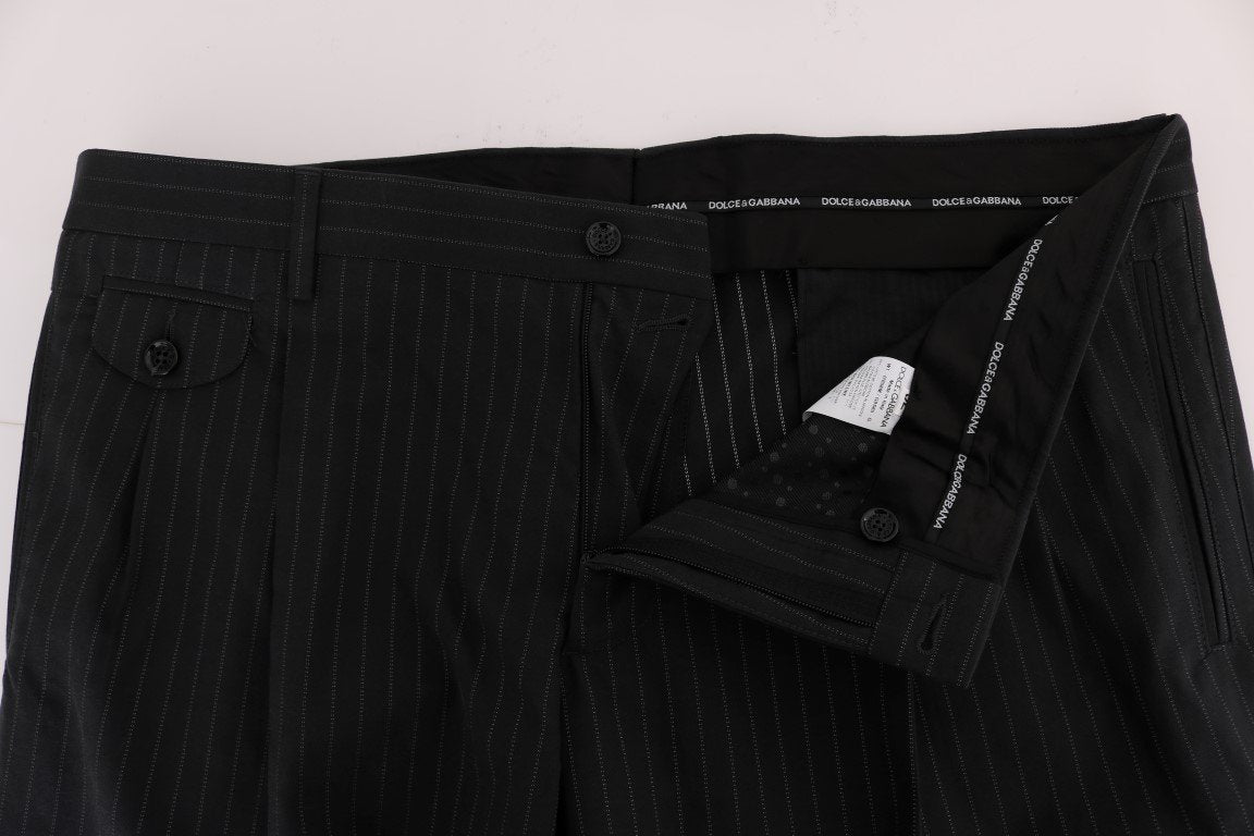 Blue Striped Cotton Dress Formal Pants