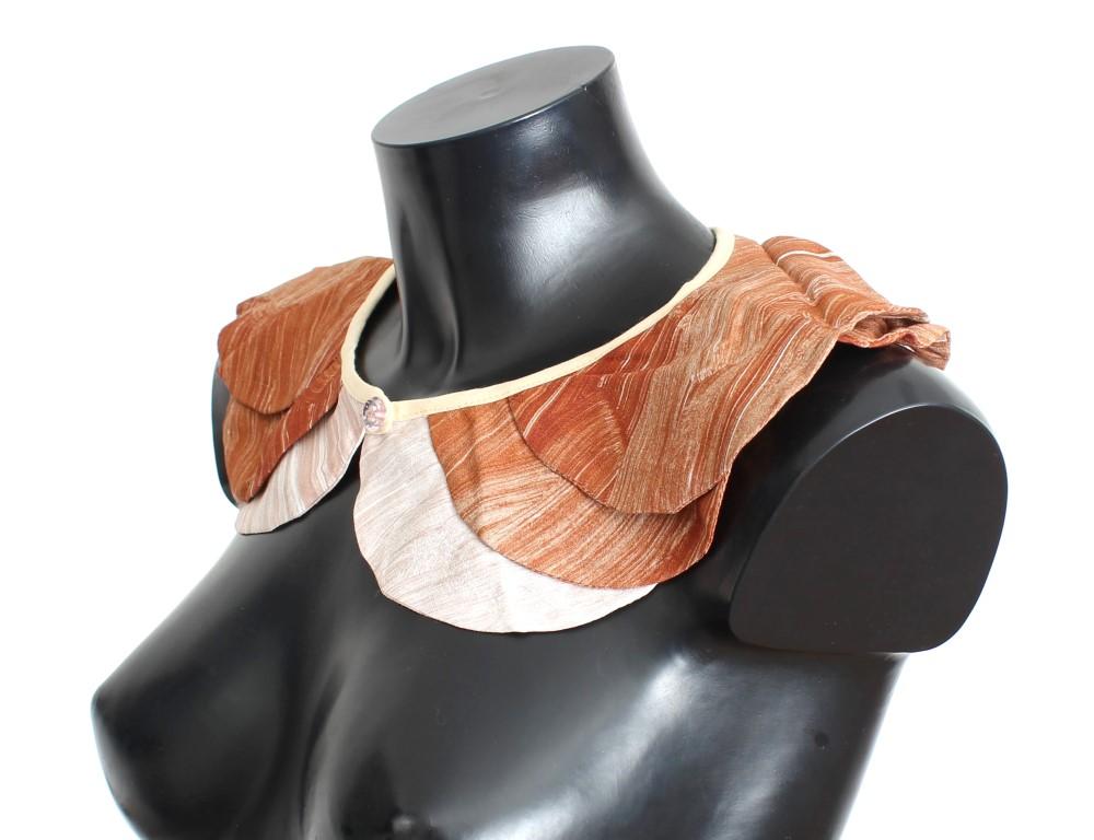 Pink Brown Viscose Neck Shoulder Infinity Scarf