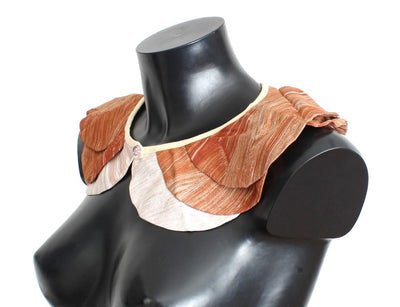 Pink Brown Viscose Neck Shoulder Infinity Scarf