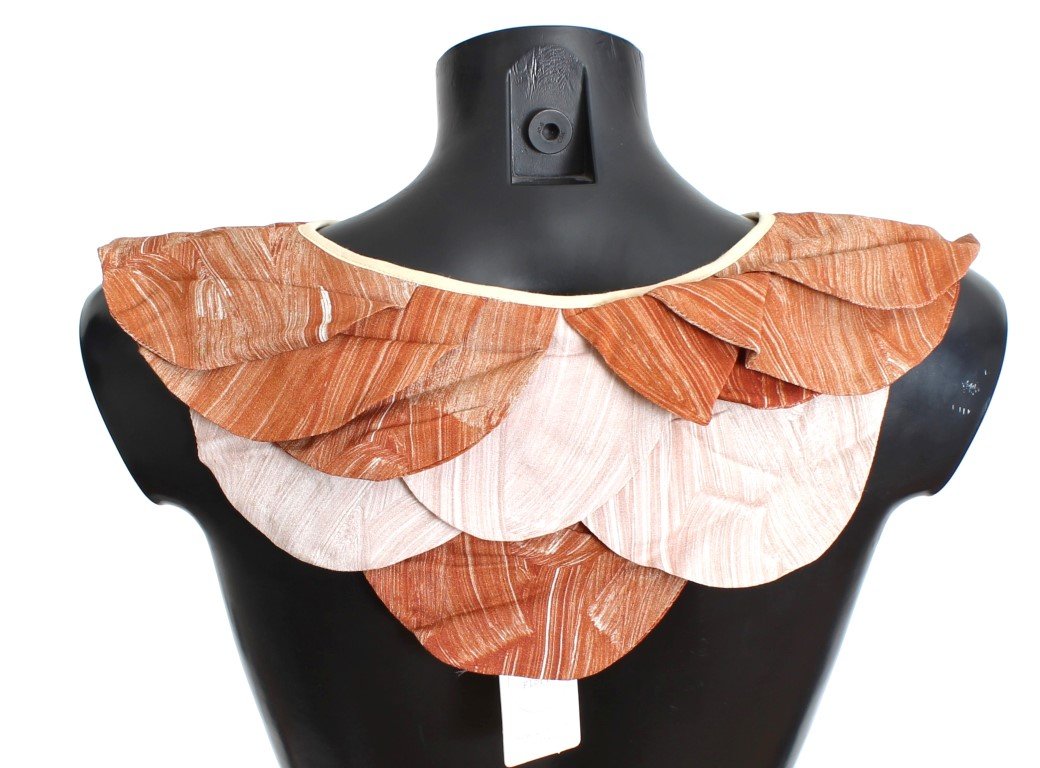 Pink Brown Viscose Neck Shoulder Infinity Scarf