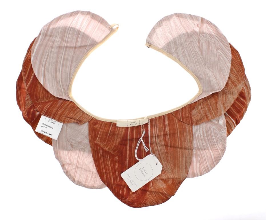 Pink Brown Viscose Neck Shoulder Infinity Scarf
