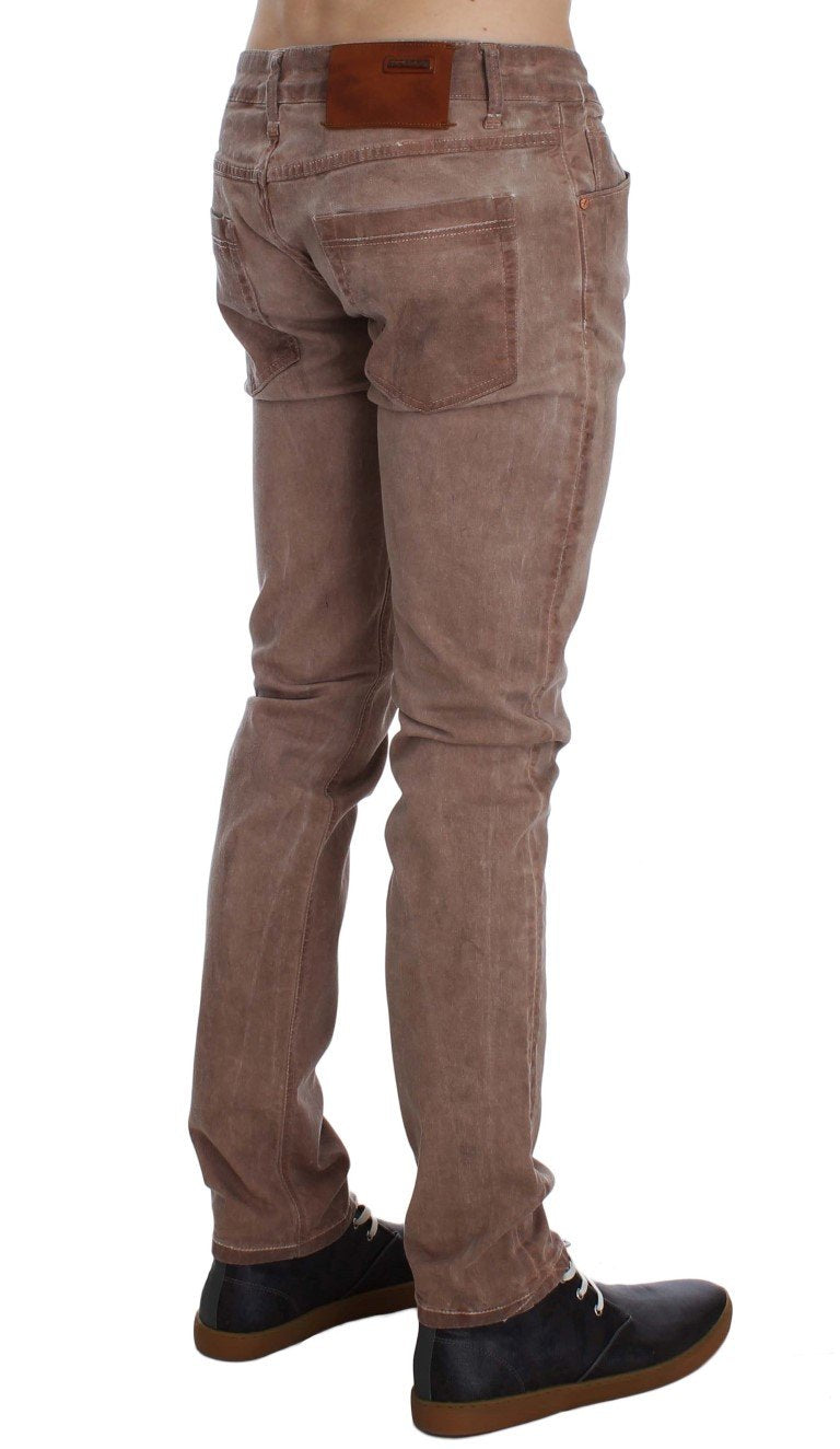Pink Wash Cotton Stretch Slim Fit Jeans