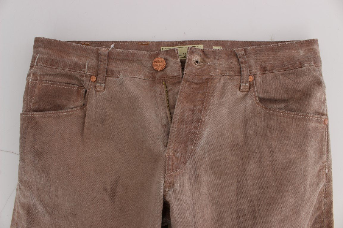 Pink Wash Cotton Stretch Slim Fit Jeans