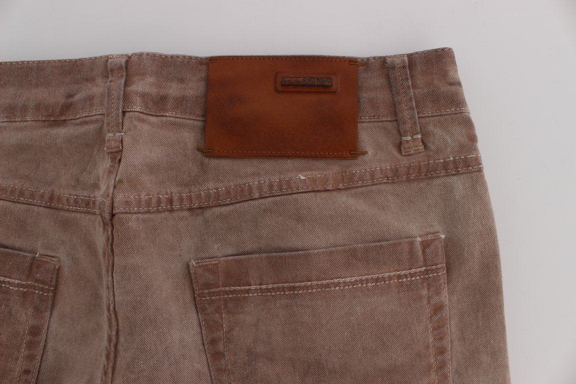 Pink Wash Cotton Stretch Slim Fit Jeans