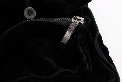 Black Cotton Blend Loose Fit Cargo Pants