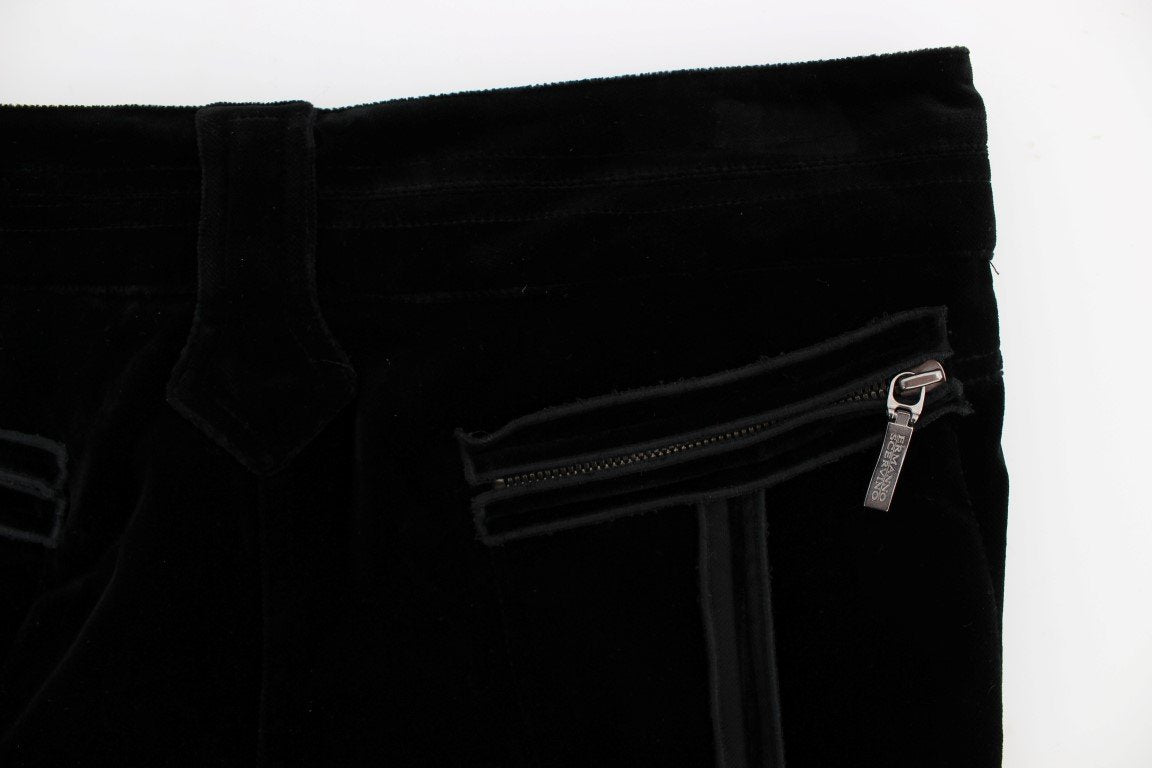 Black Cotton Blend Loose Fit Cargo Pants