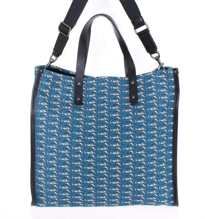 Blue denim tote bag