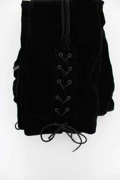 Black Cotton Blend Loose Fit Cargo Pants