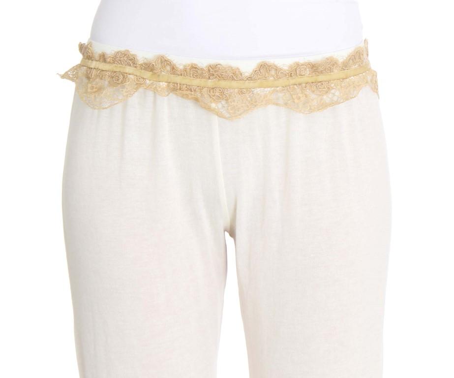White Lace Detailed Casual Pants