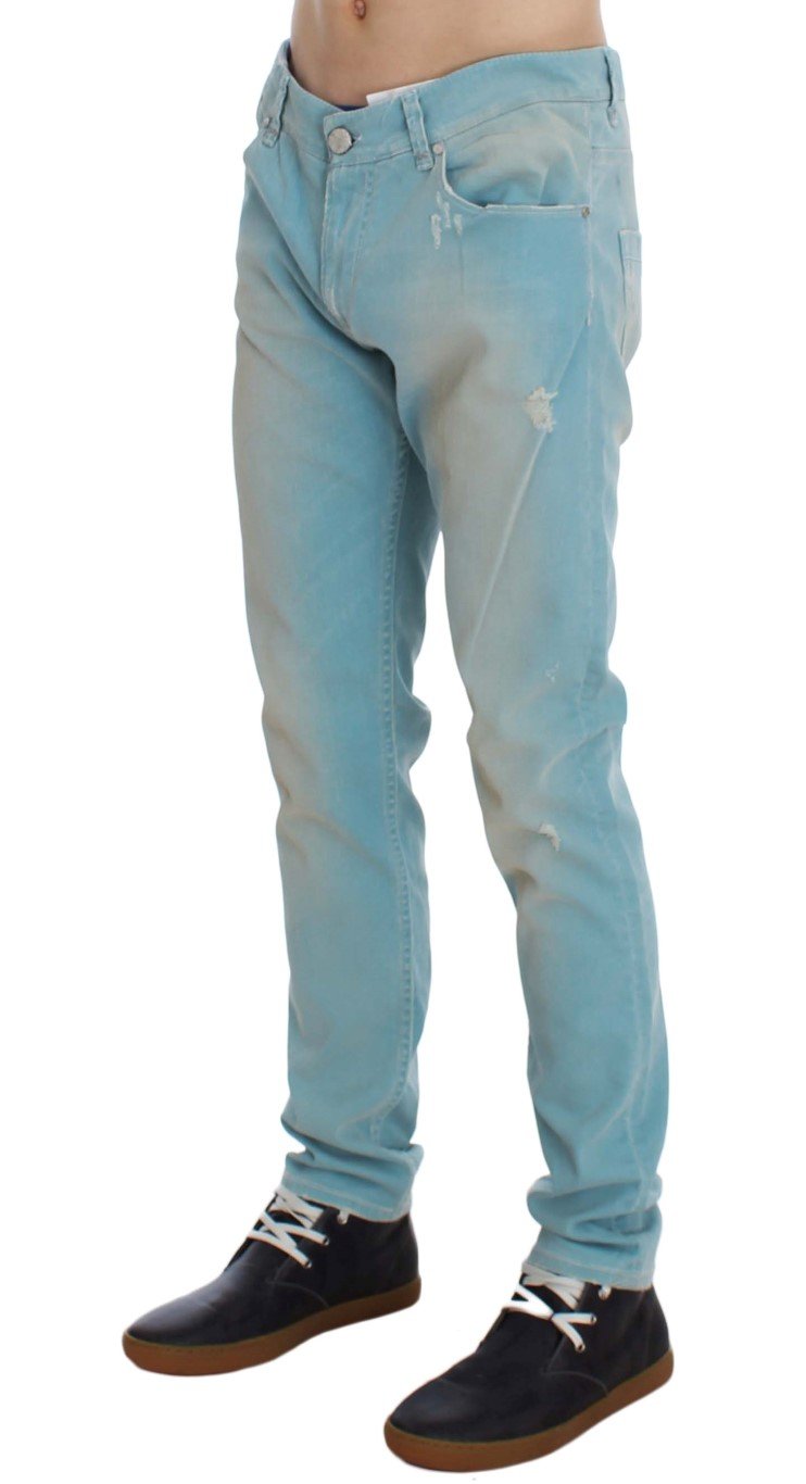 Blue Wash Cotton Stretch Slim Fit Jeans