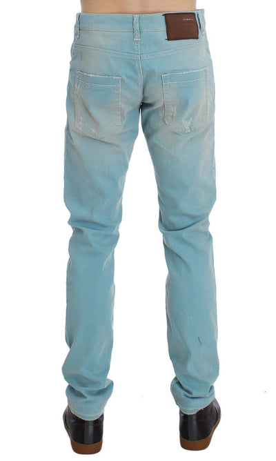Blue Wash Cotton Stretch Slim Fit Jeans