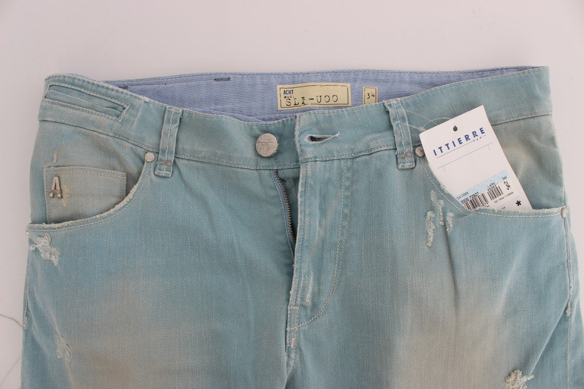 Blue Wash Cotton Stretch Slim Fit Jeans