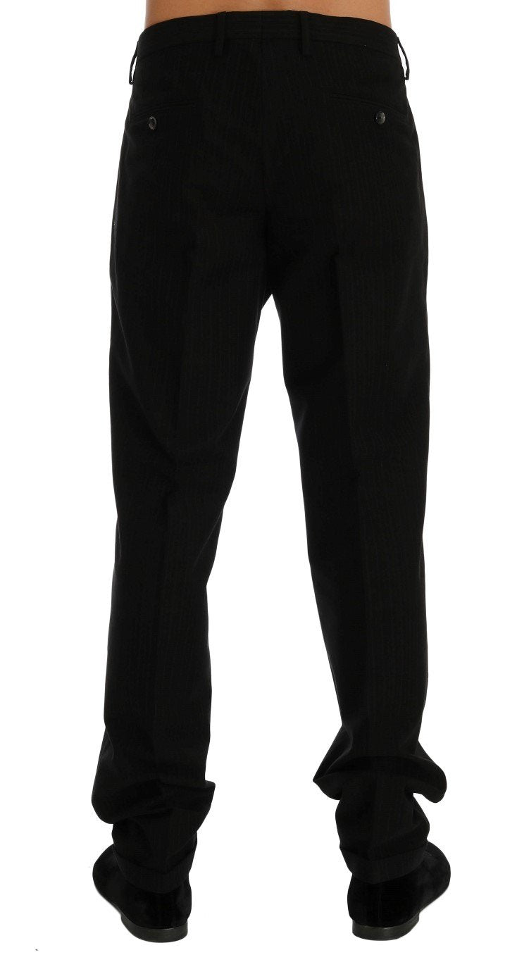 Brown Striped Cotton Dress Formal Pants
