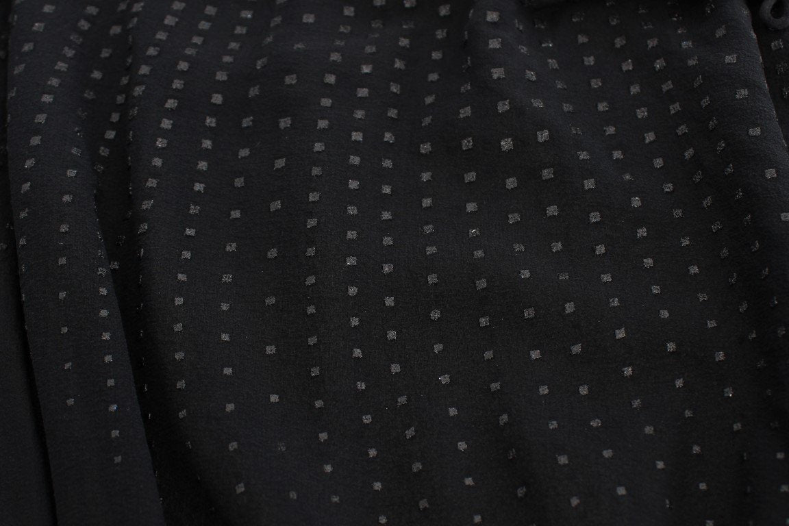 Black Neck Wrap Top Blouse