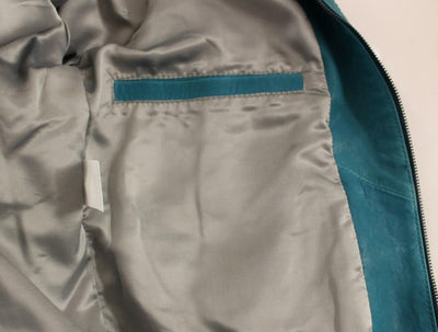 Blue leather jacket