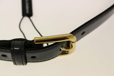 Gray Leather Logo Belt