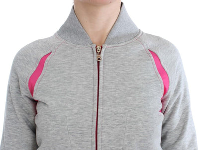 Gray Sport Cotton Zipper Sweater