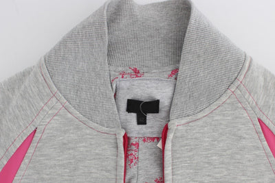 Gray Sport Cotton Zipper Sweater