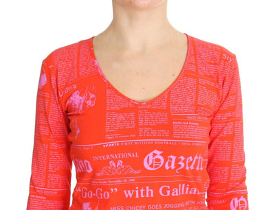 Orange Cotton Stretch Motive Sweater
