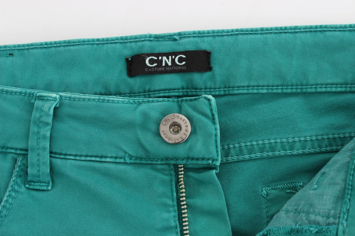 Green straight leg jeans