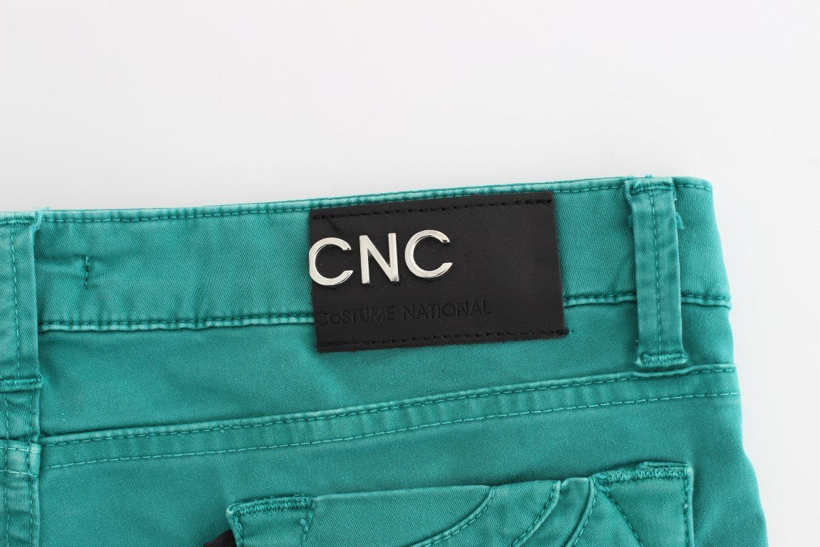 Green straight leg jeans