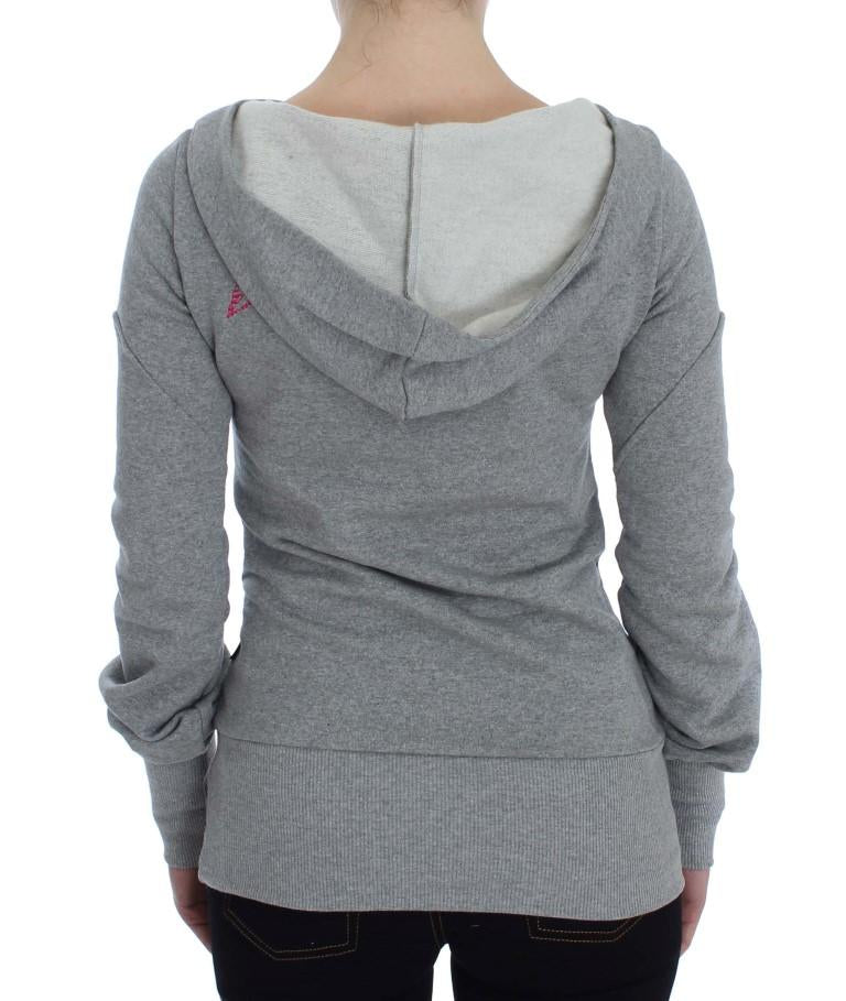 Gray Cotton Top Pullover Hooded Sweater