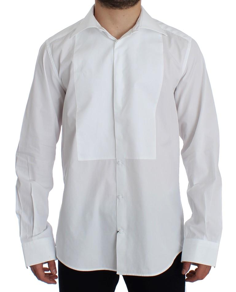 White GOLD Slim Fit Dress Tuxedo Shirt