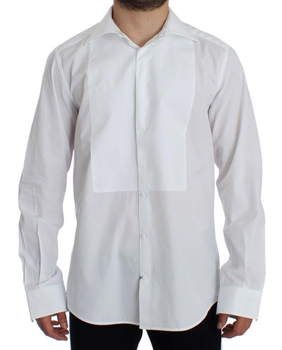 White GOLD Slim Fit Dress Tuxedo Shirt