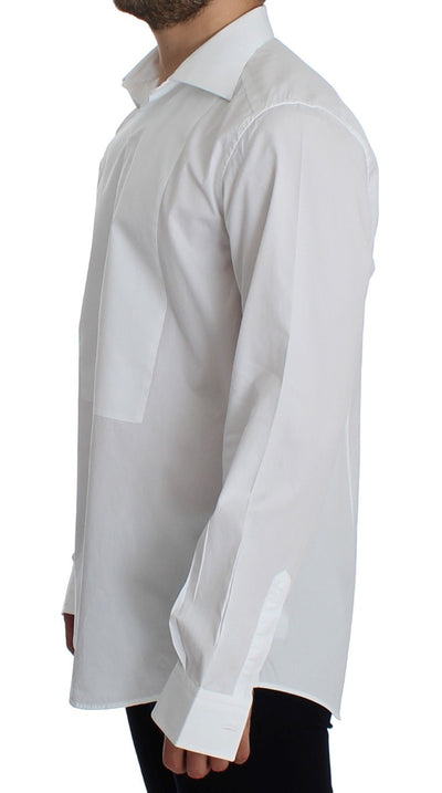 White GOLD Slim Fit Dress Tuxedo Shirt