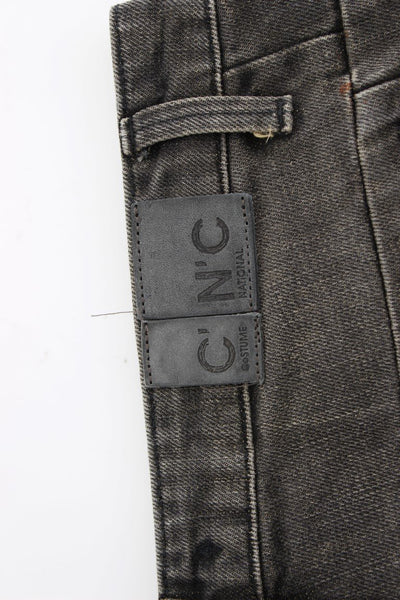 Gray distressed jeans