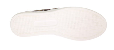 Jacquard Floral Crystal Crown Loafers