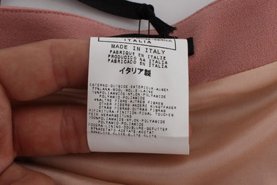 Pink Wool Stretch Straight Pencil Skirt