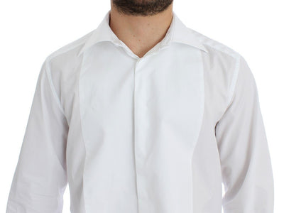 White GOLD Slim Fit Dress Tuxedo Shirt