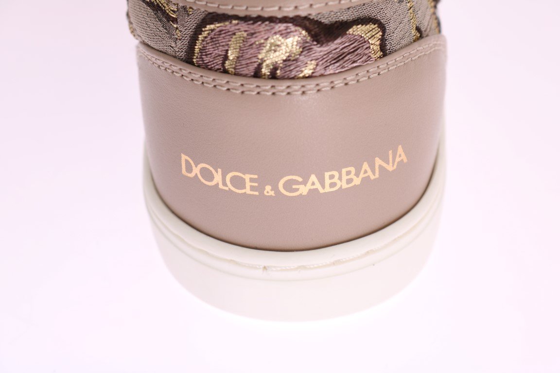 Jacquard Floral Crystal Crown Loafers
