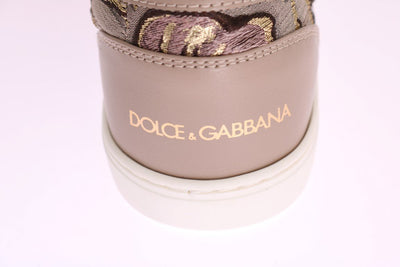 Jacquard Floral Crystal Crown Loafers