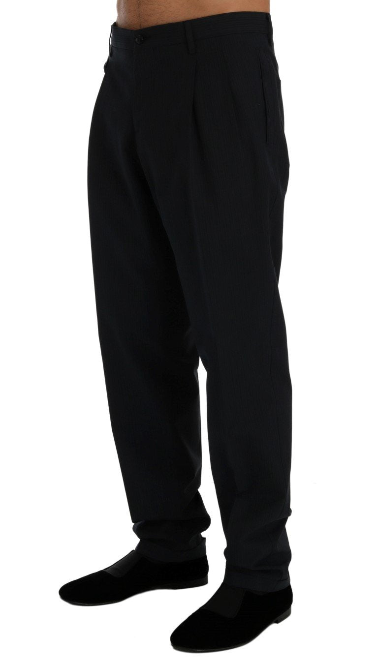 Blue Striped Cotton Dress Formal Pants