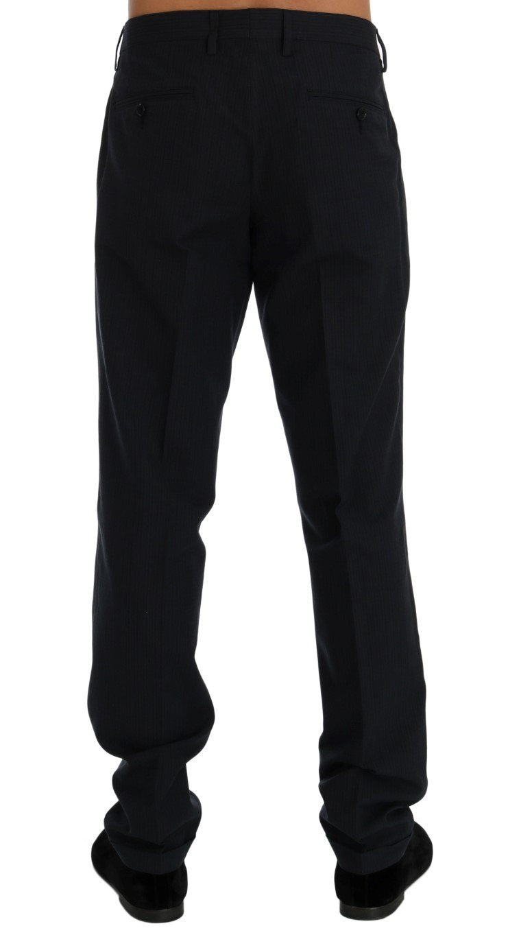 Blue Striped Cotton Dress Formal Pants