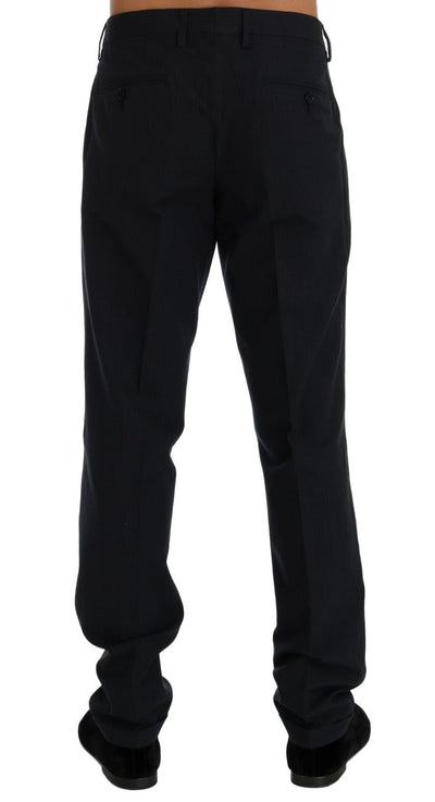 Blue Striped Cotton Dress Formal Pants