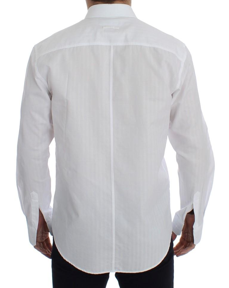 White Striped Regular Fit Dress Shirt