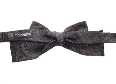 Black Silk Baroque Paisley Untied Bow Tie