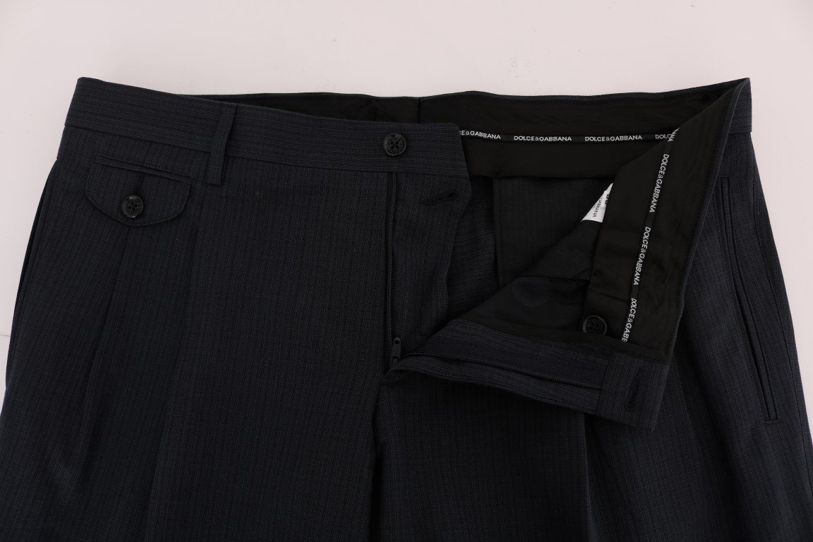 Blue Striped Cotton Dress Formal Pants