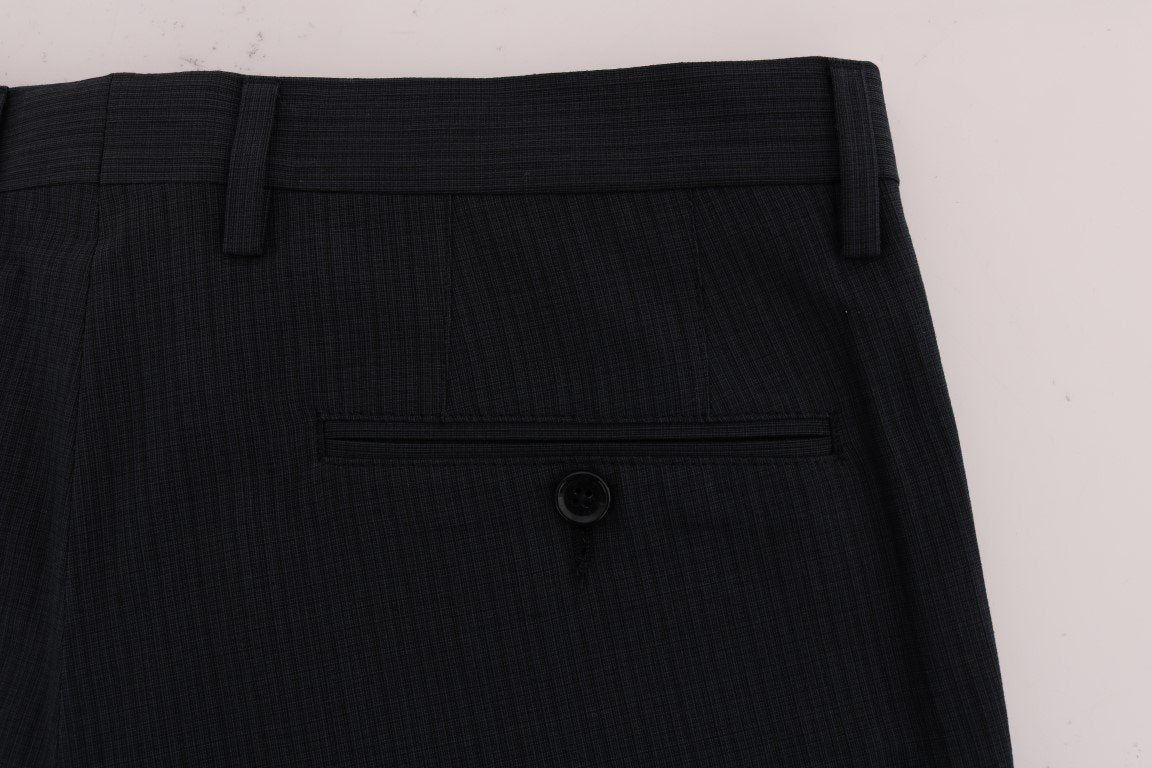 Blue Striped Cotton Dress Formal Pants