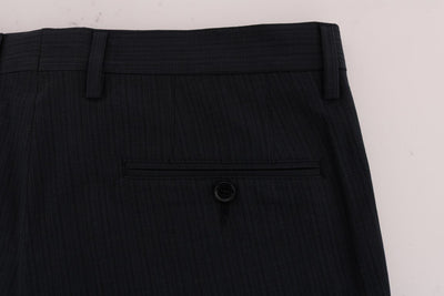 Blue Striped Cotton Dress Formal Pants