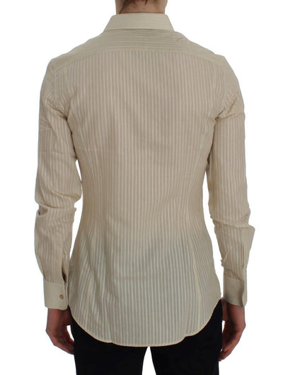 Yellow Striped Cotton Slim SICILIA Shirt