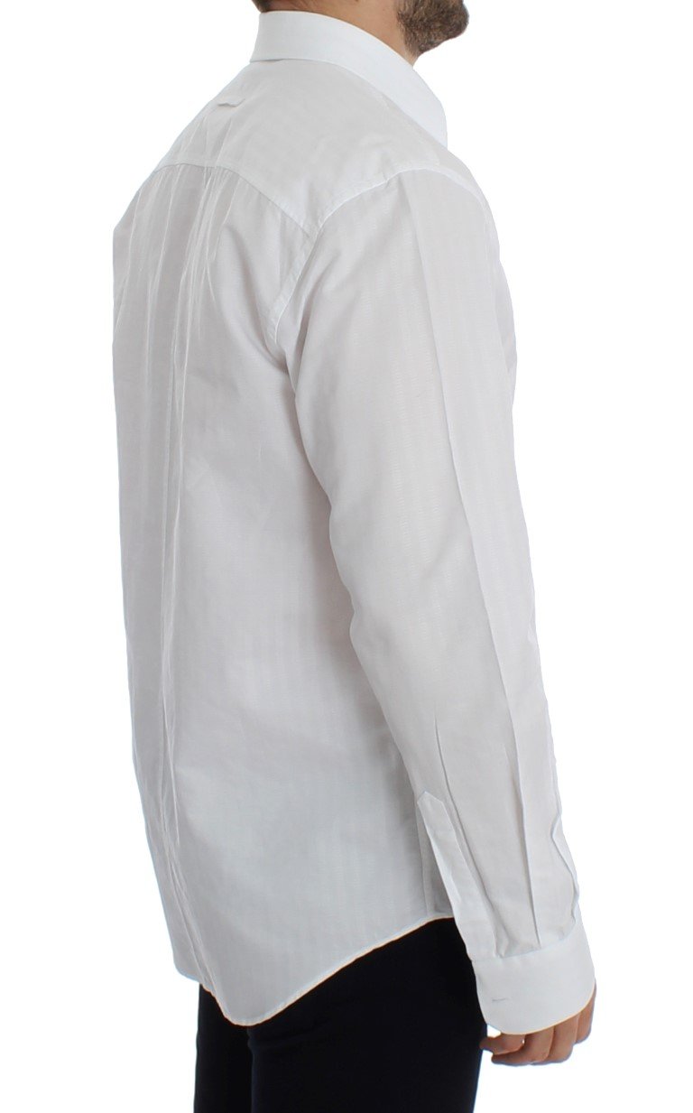 White Striped Regular Fit Dress Shirt