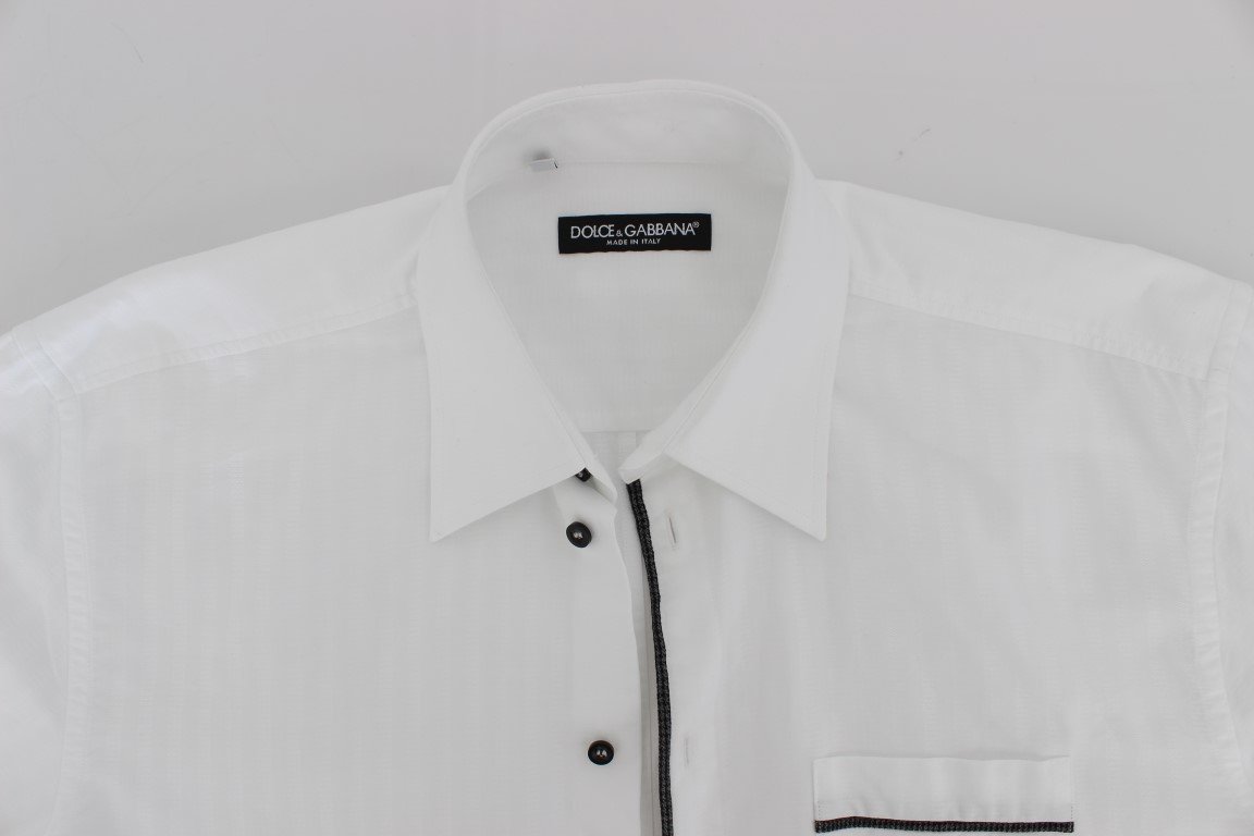 White Striped Regular Fit Dress Shirt