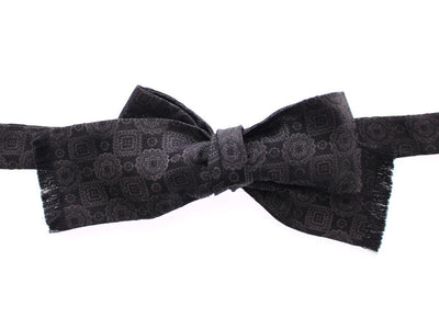 Black Silk Baroque Paisley Untied Bow Tie