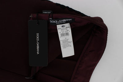 Purple Black Torero Stretch Slim Capri Pants