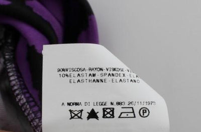 Purple Tiger Print Stretch Turtleneck Sweater
